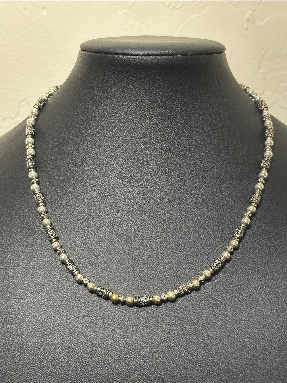 Vintage Napier Two Tone Beaded Necklace 16" NWT Signed